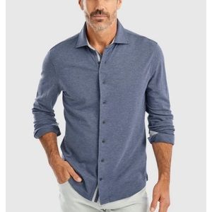 Johnnie-O Jeffery Knit Button Up Shirt In Wake